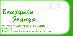 benjamin franyo business card